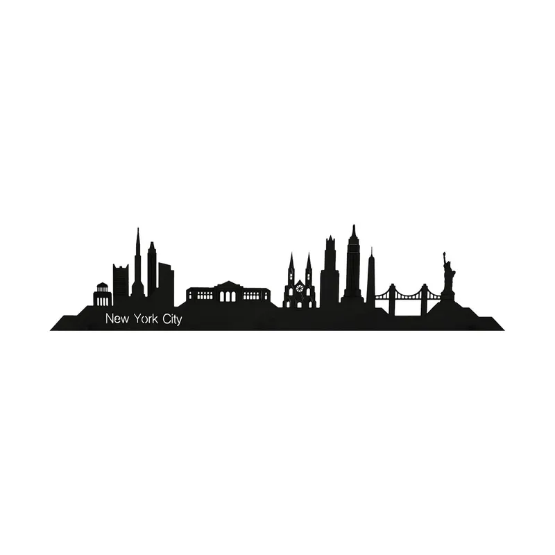 Casa Sentir Skyline New York City Wanddecoratie - Small - Zwart
