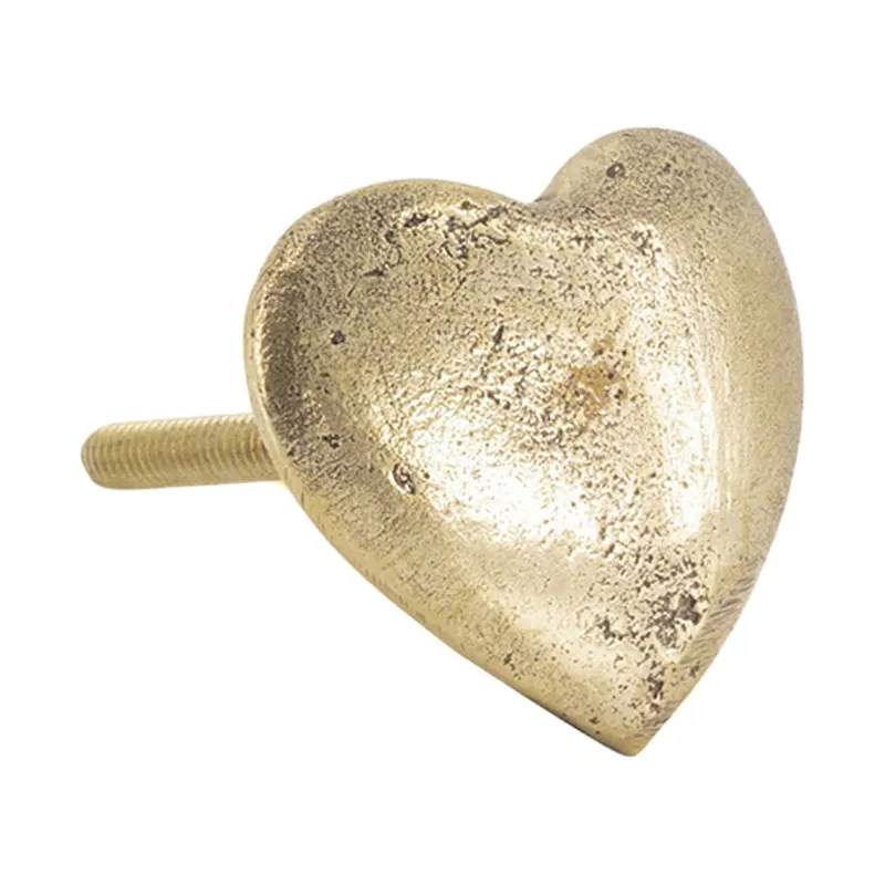 Doing Goods Holly Heart Knob - Gold Shiny