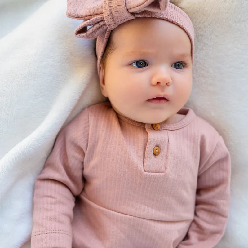 Klein Baby Jurk Rib - Fawn