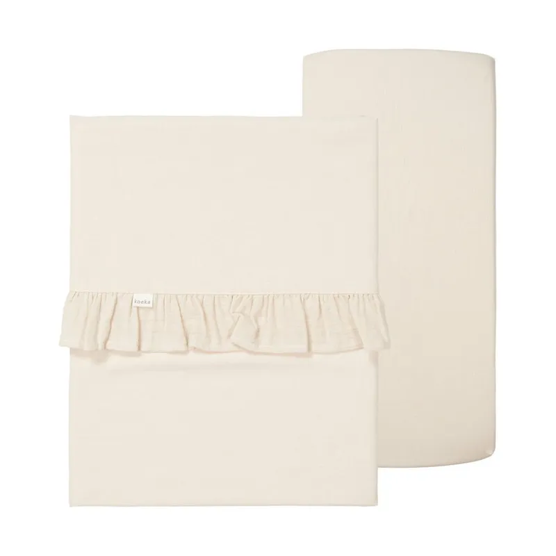 Koeka Faro Ruffle Set Wieg - Laken En Hoeslaken