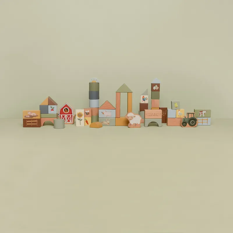 Little Dutch Little Farm Houten Blokken In Ton