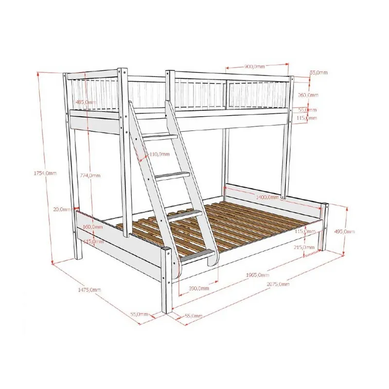 Vipack Forrest Familiebed 140 x 200 cm + 90 x 200 cm