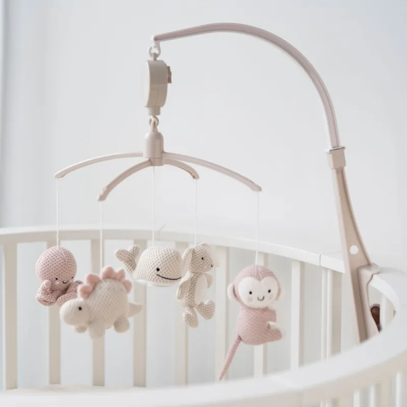 Baby's Only Heaven Muziekmobiel Animals Oud Roze / Warm Linen