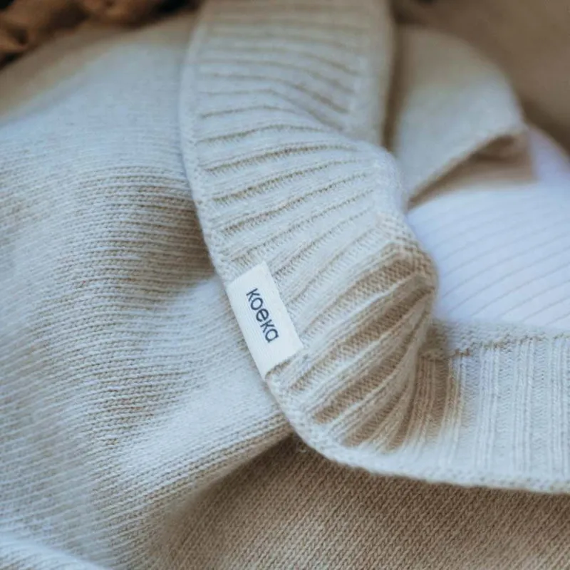 Koeka Wiegdeken Premium Knit Beja - Merino Wol/Cashmere - Warm White - 75x90 cm