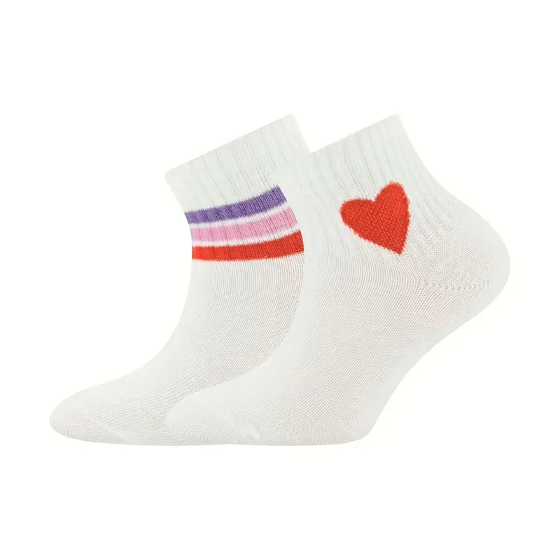 Ewers Tennissokken - 2-pack Enkelhoog Hartjes