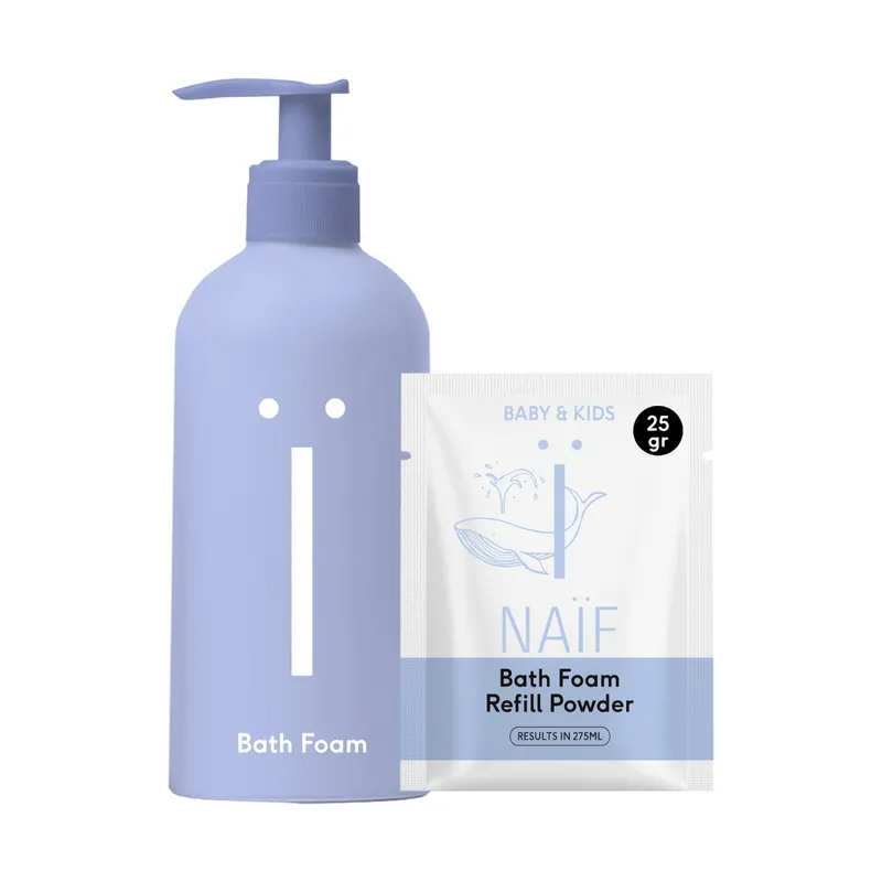 Naïf Pump Bottle + Bath Foam Navulpoeder 