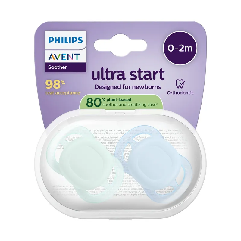 Philips Avent Ultra Start Fopspeen - 0-2 Mnd - 2 Stuks - Plant based