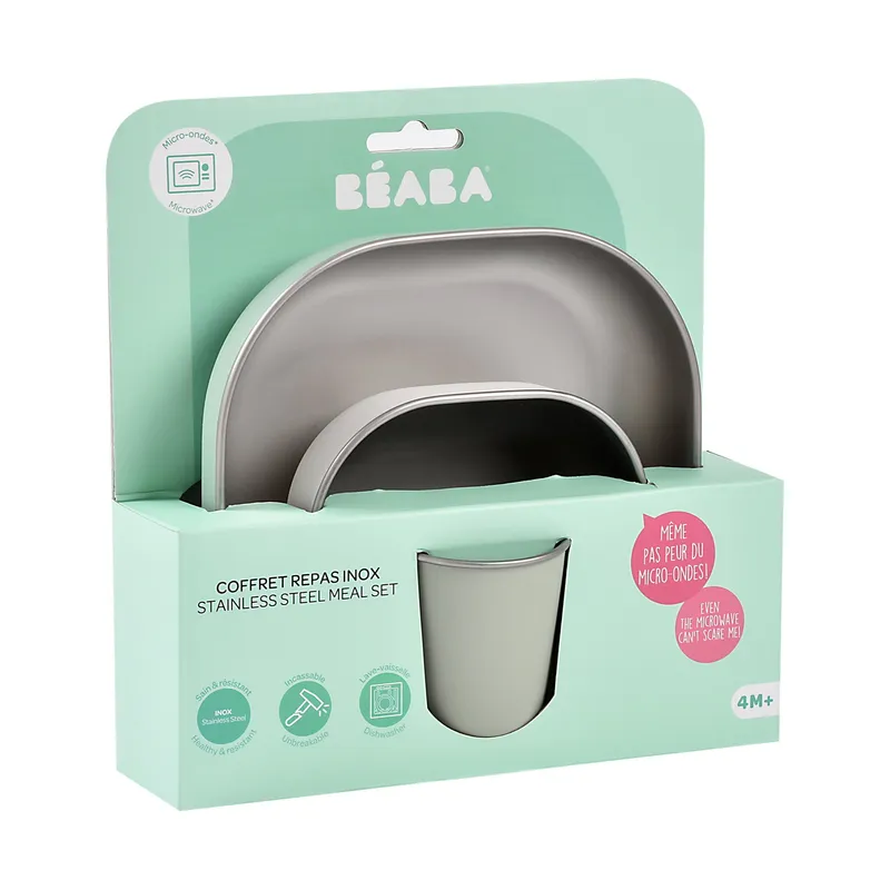Beaba Eetset – Roestvrij staal – Sage Green
