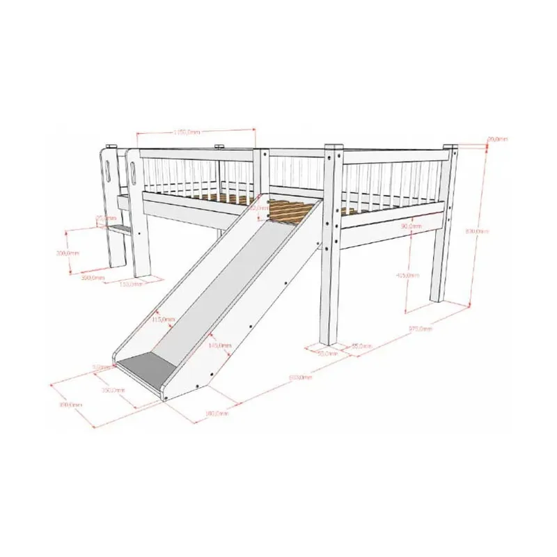 Vipack Forrest Halfhoogslaper Met Glijbaan 90x200 cm