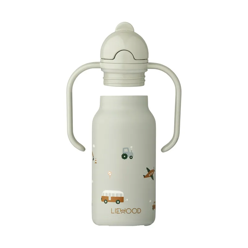 Liewood Kimmie Kinderdrinkfles - Vehicles / Dove Blue