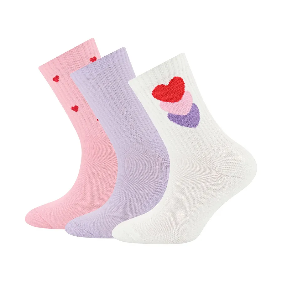 Ewers Sokken - 3-pack Hartjes/Rib