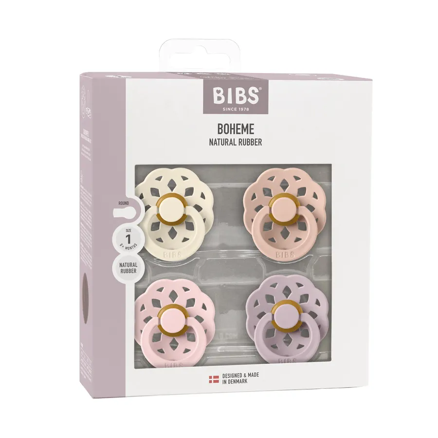 BiBs Boheme Fopspeen - Rond - 4 Stuks