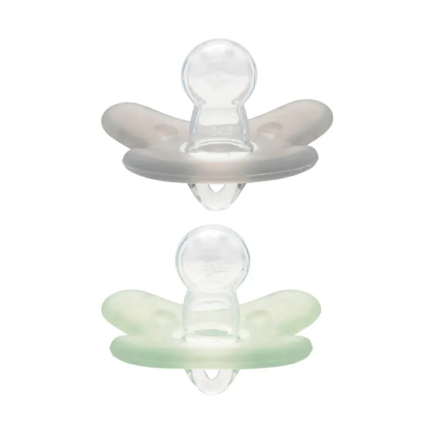 Difrax Fopspeen - Rond - 2 Stuks - 6-12 Mnd - Stone/Sage