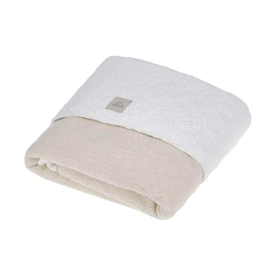 Nanami Knitlook Ledikantdeken - Dubbelzijdig - Naturel - 100x150 cm