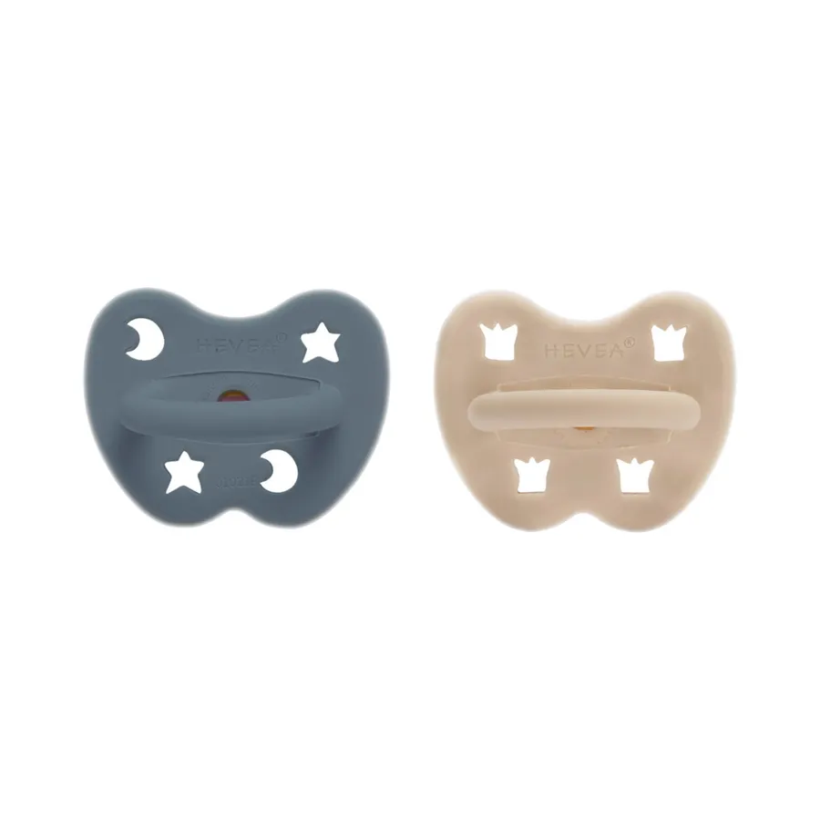 Hevea Orthodontische Fopspeen - 3-36 Mnd - 2 Stuks - Sand / Ocean Blue