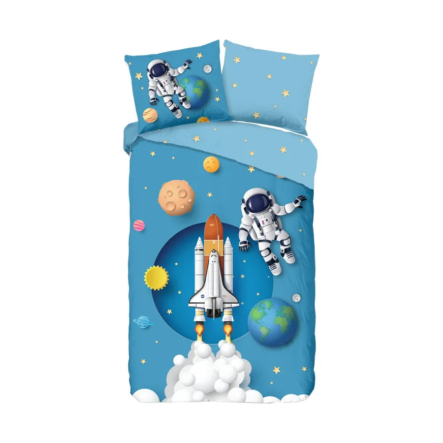 Muller Textiel Spaceworld Dekbedovertrek Blue 140 x 200 / 220 cm