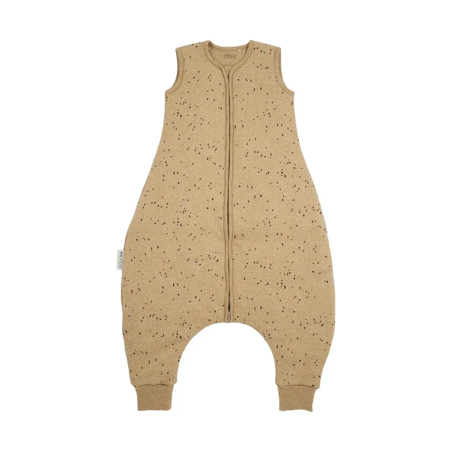 Meyco Rib Mini Spot Jumper Slaapzak - Winter - Toffee Melange