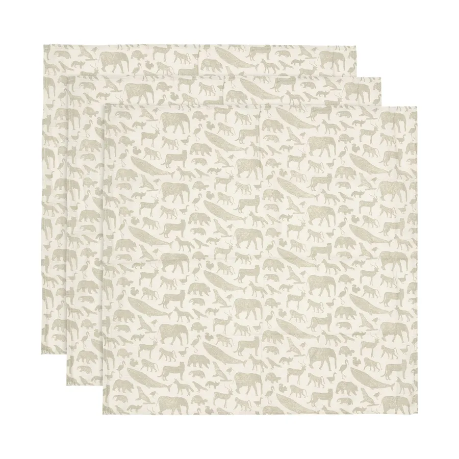 Jollein Animals Multidoek - Hydrofiel - 3 Stuks