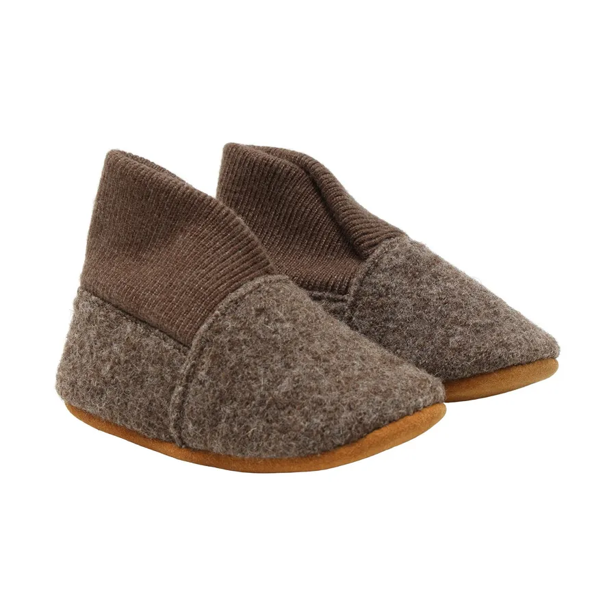 En Fant Wool Slippers Rib - Walnut