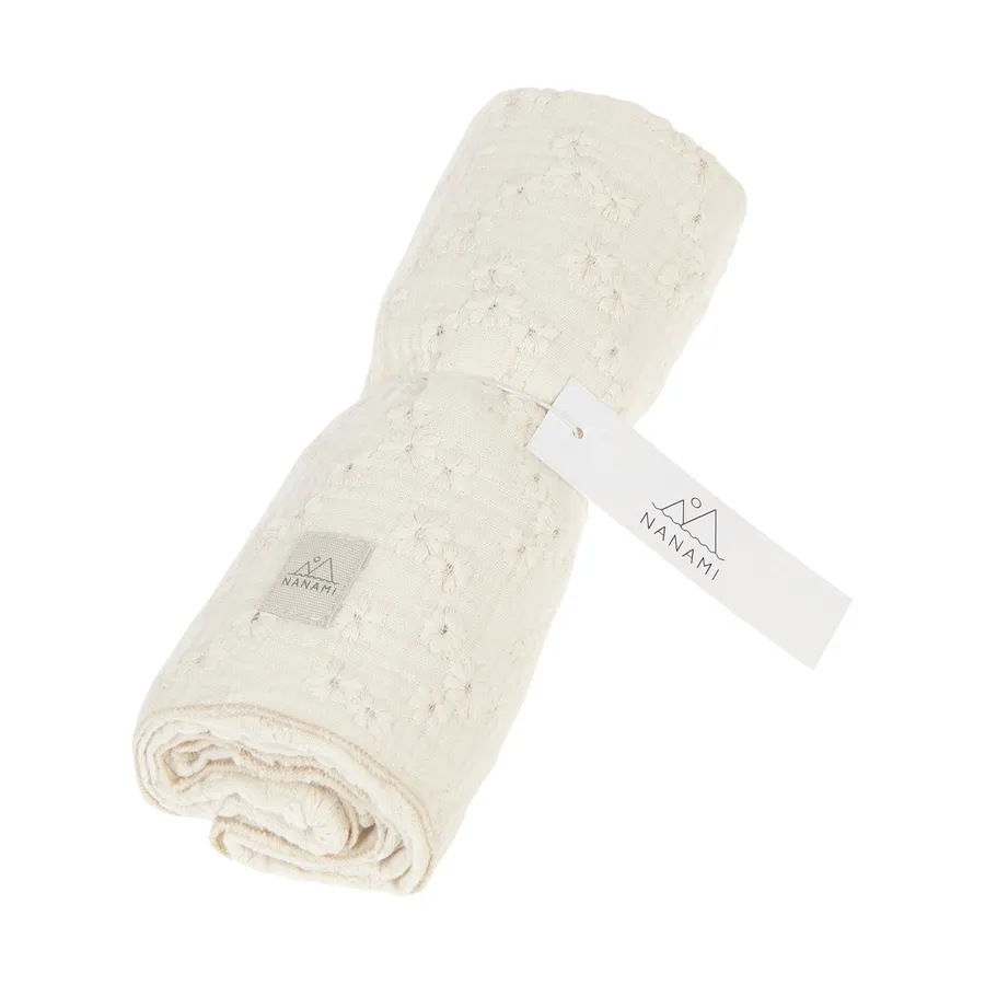 Nanami Hydrofiele Doek - Embroidery - Naturel