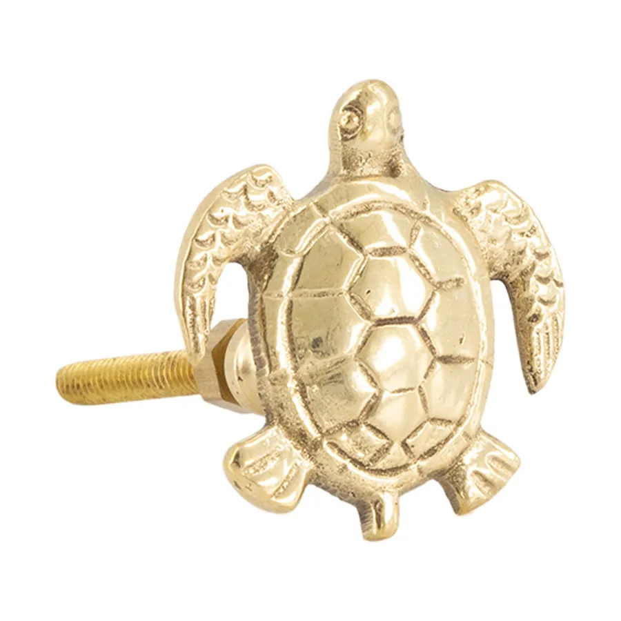 Doing Goods Knop - Turtle - Messing