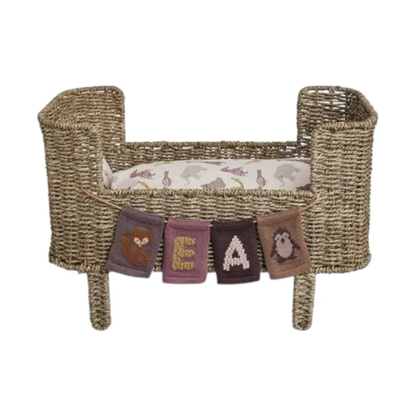 Smallstuff Poppenbed - Rosaline - Natural Seagrass