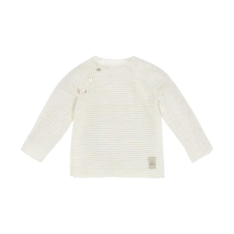 Nanami Top Mouselin Stripe Off-white Beige