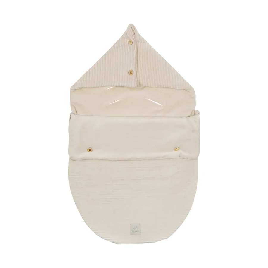 Nanami Rib Velvet Voetenzak - Naturel