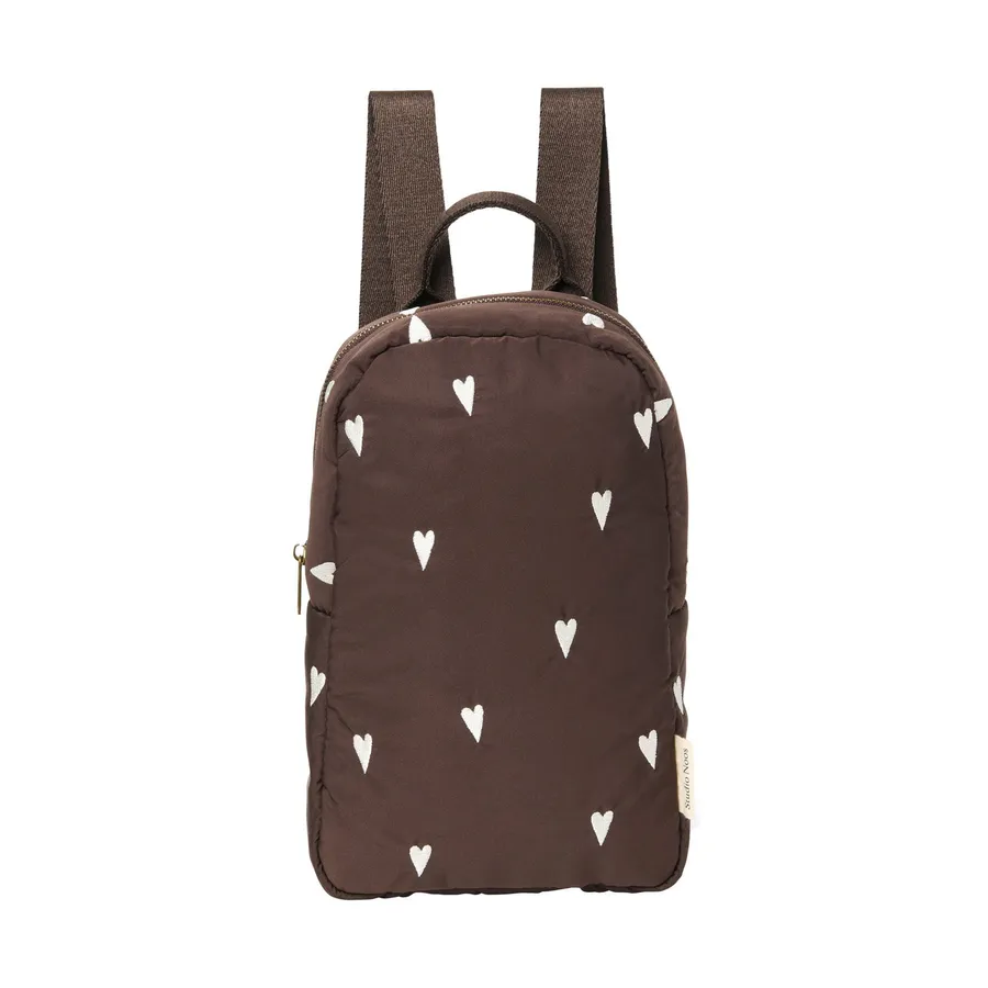 Studio Noos Mini Rugzak - Puffy - Brown Hearts