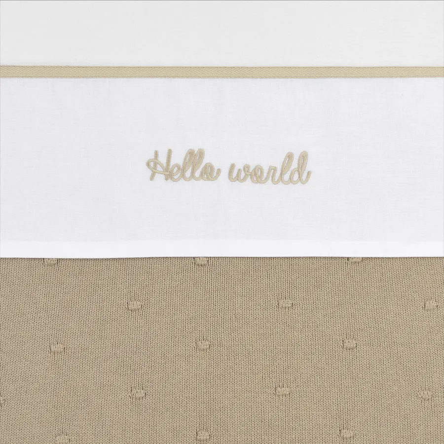 Meyco Hello World Ledikantlaken 100 x 150 cm Sand