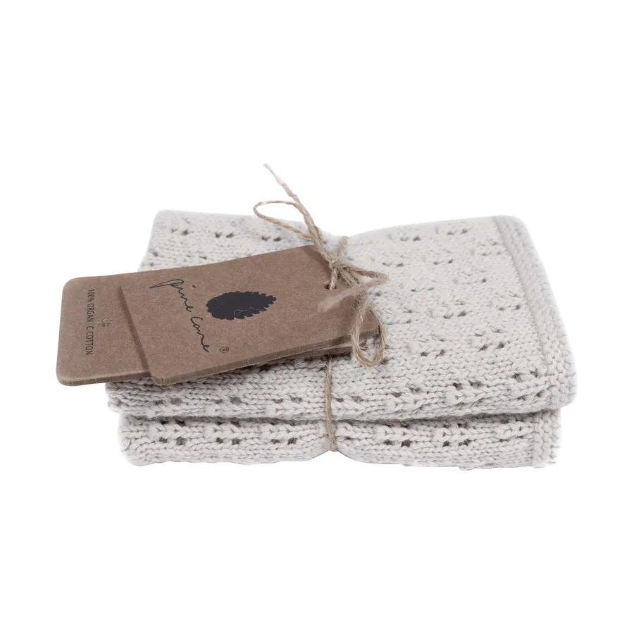 Pine Cone Washandjes - 2 Stuks - Natura