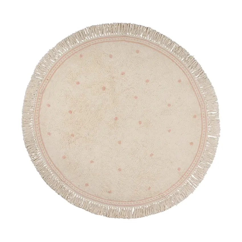 Tapis Petit Emma Dots Vloerkleed Pink 130 x 130 cm