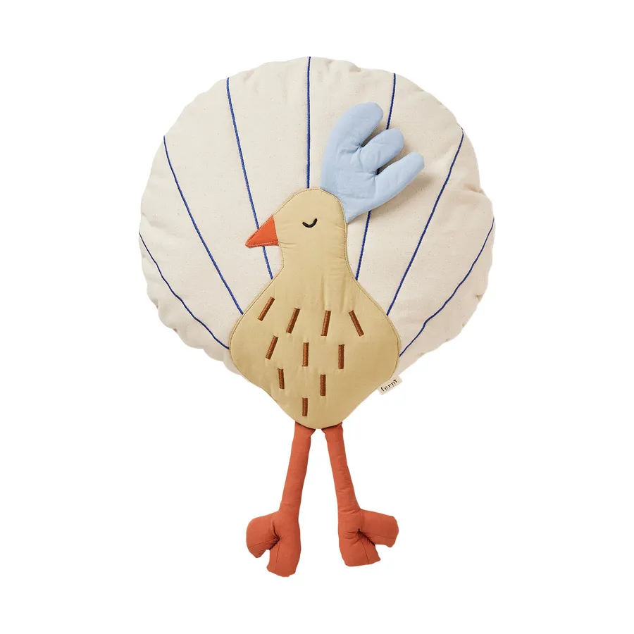 Ferm Living kussen Pauw - Silver Fern/Undyed 