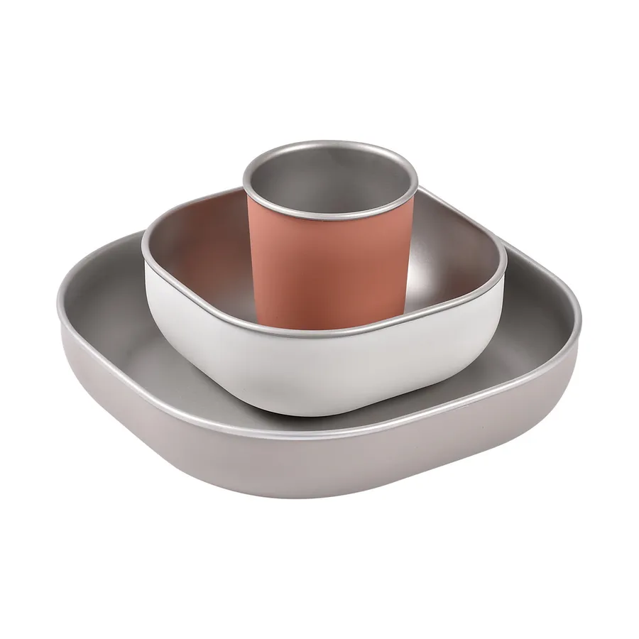 Beaba Eetset – Roestvrij staal – Terracotta