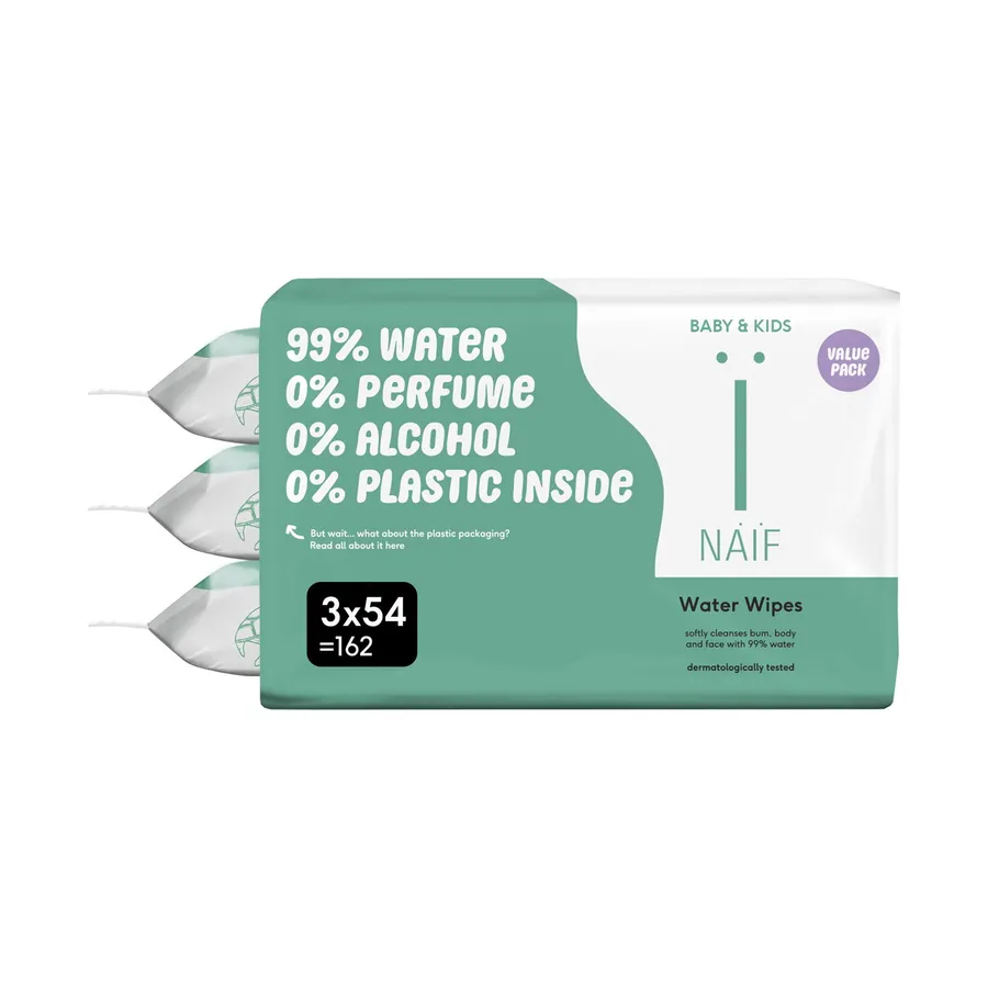 Naïf 3-pack Water Baby Wipes 