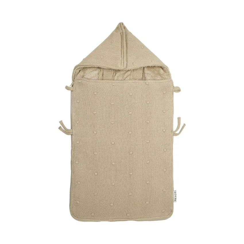 Meyco Mini Knots Voetenzak - Sand