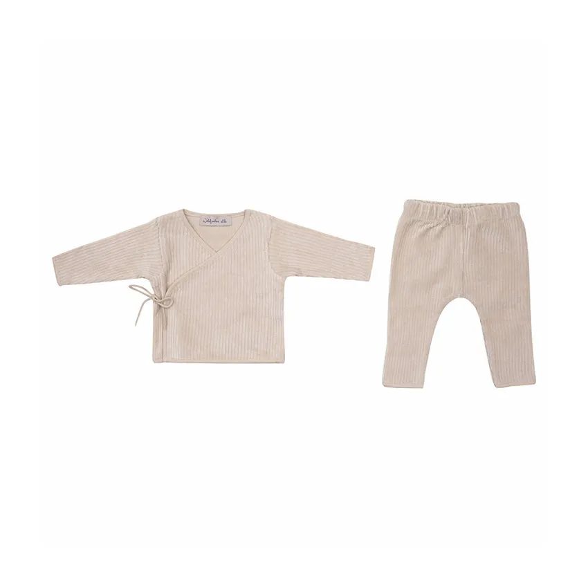 Witlof For Kids Velvet Rib Overslagtruitje + Broekje
