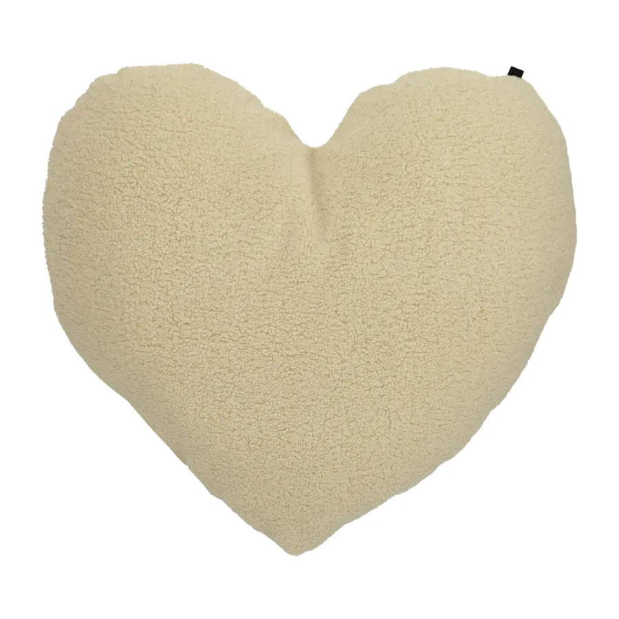 Overseas Heart Shape Teddy Kussen - Off White