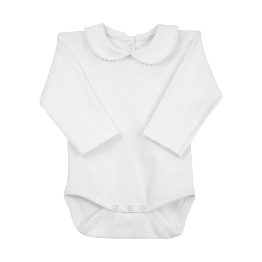 Rapife Romper Lange Mouw Met Kraag White