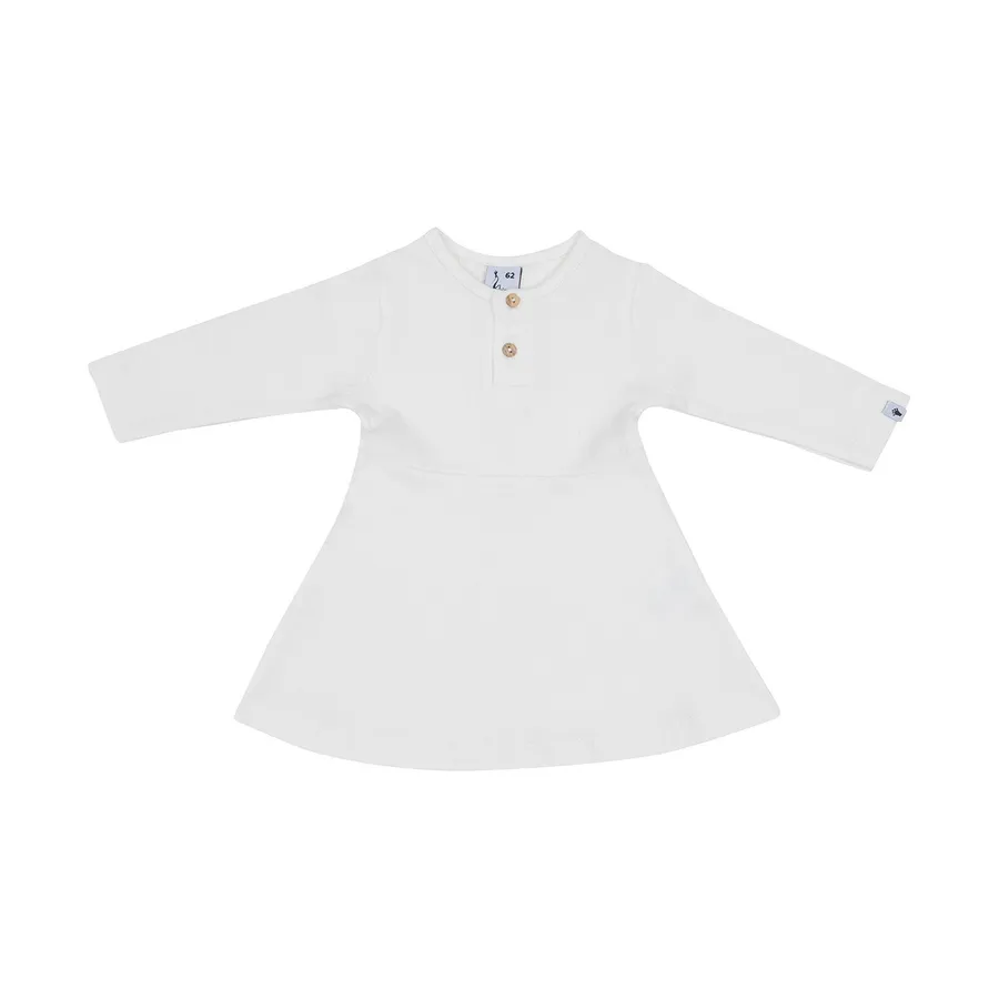 Klein Baby Jurk Rib - Natural White
