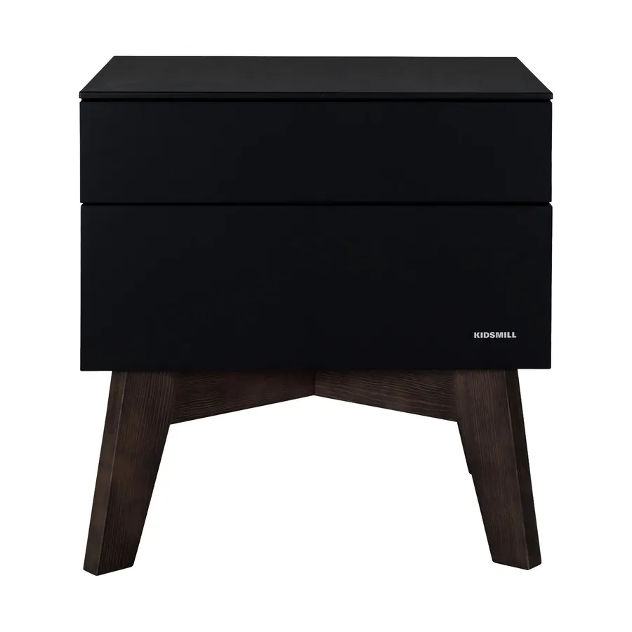 Kidsmill Sixties Nachtkastje Zwart Mat / Walnoot