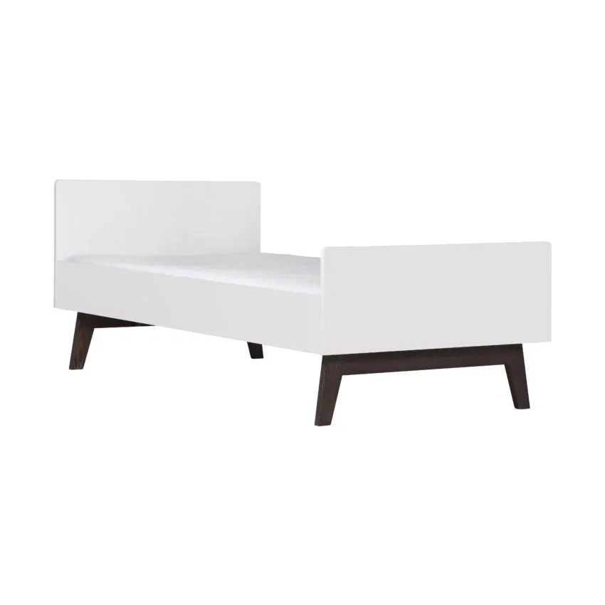 Kidsmill Sixties Bed Wit Mat / Walnoot 90 x 200 cm