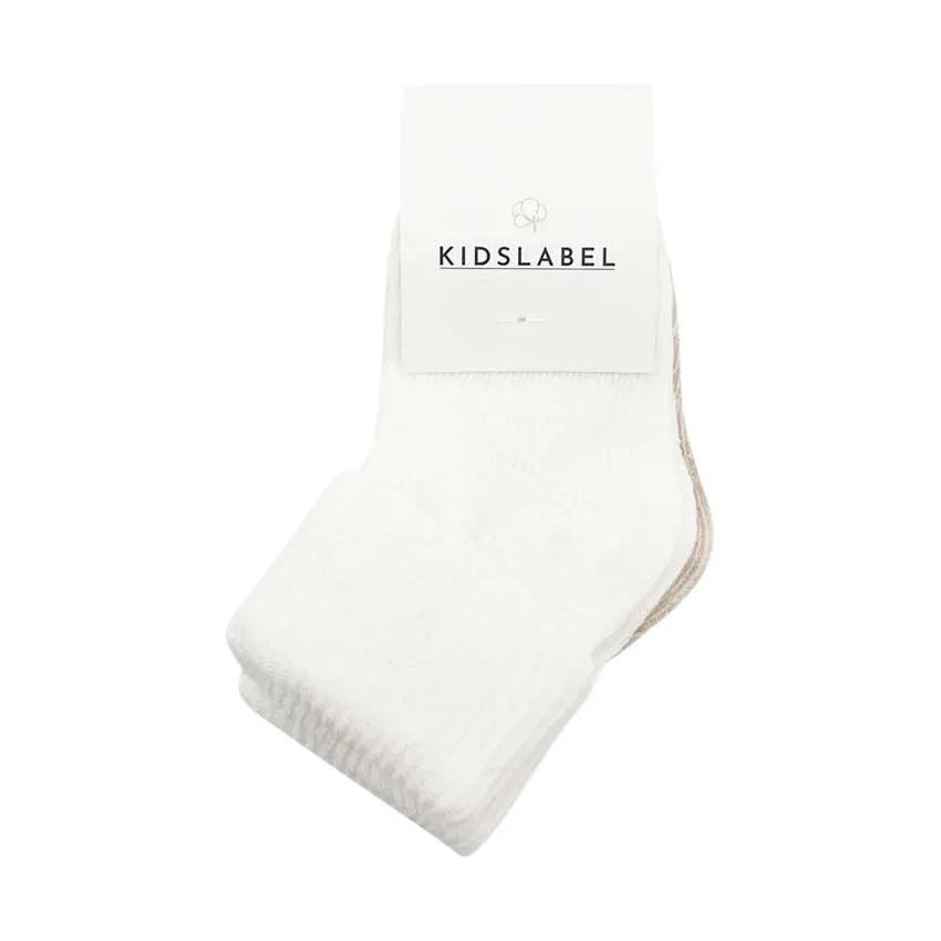 Kidslabel Sokjes - 2 Paar - Off-White & Beige - Newborn