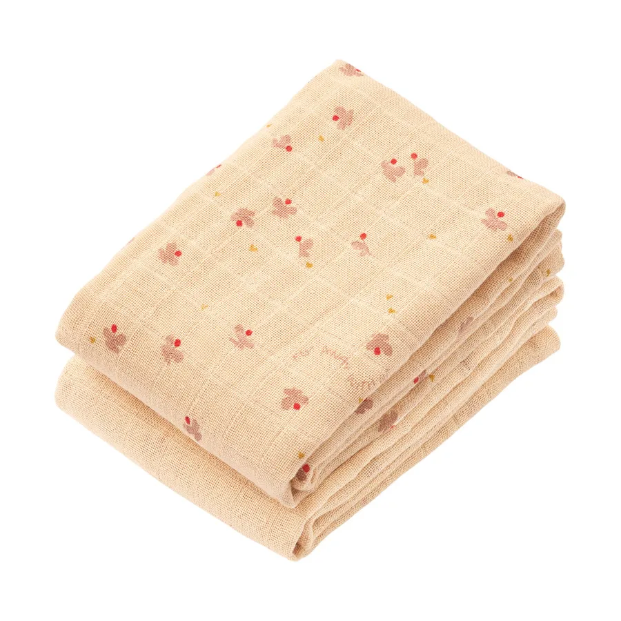 Liewood Lewis Muslin Cloth 2‑Pack - Mini Butterfly / Apple Blossom Mix