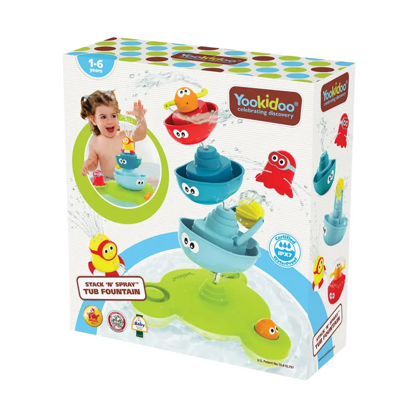 Yookidoo Badspeelgoed - Stack ‘N’ Spray Tub Fountain