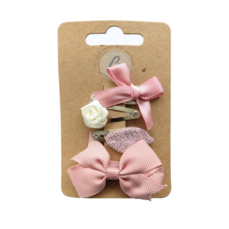 Ootje Kadootje Haarclip - 4 Stuks - Dusty Rose