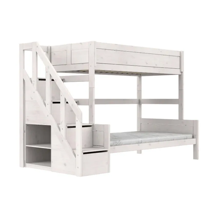 LIFETIME Kidsrooms Stapelbed Family - 90+120 - Met Trapkast / Premium
