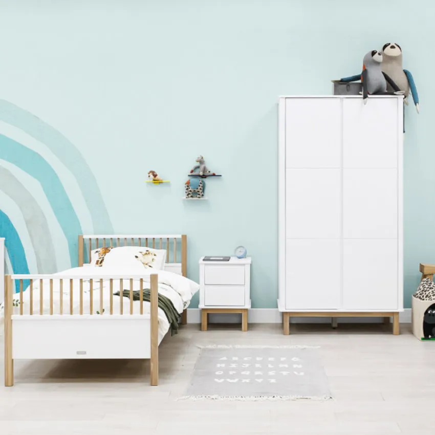 Bopita Mika Bed Wit / Eiken 90 x 200 cm