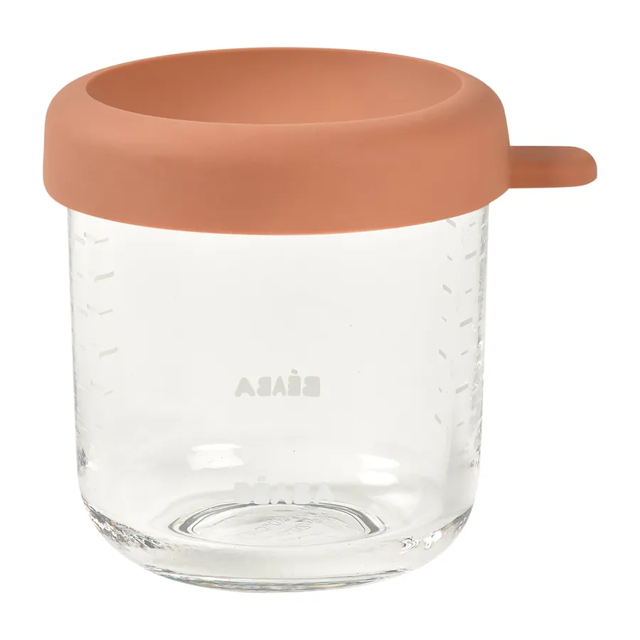 Beaba Glazen Bewaarpotje – 250 ml – Terracotta