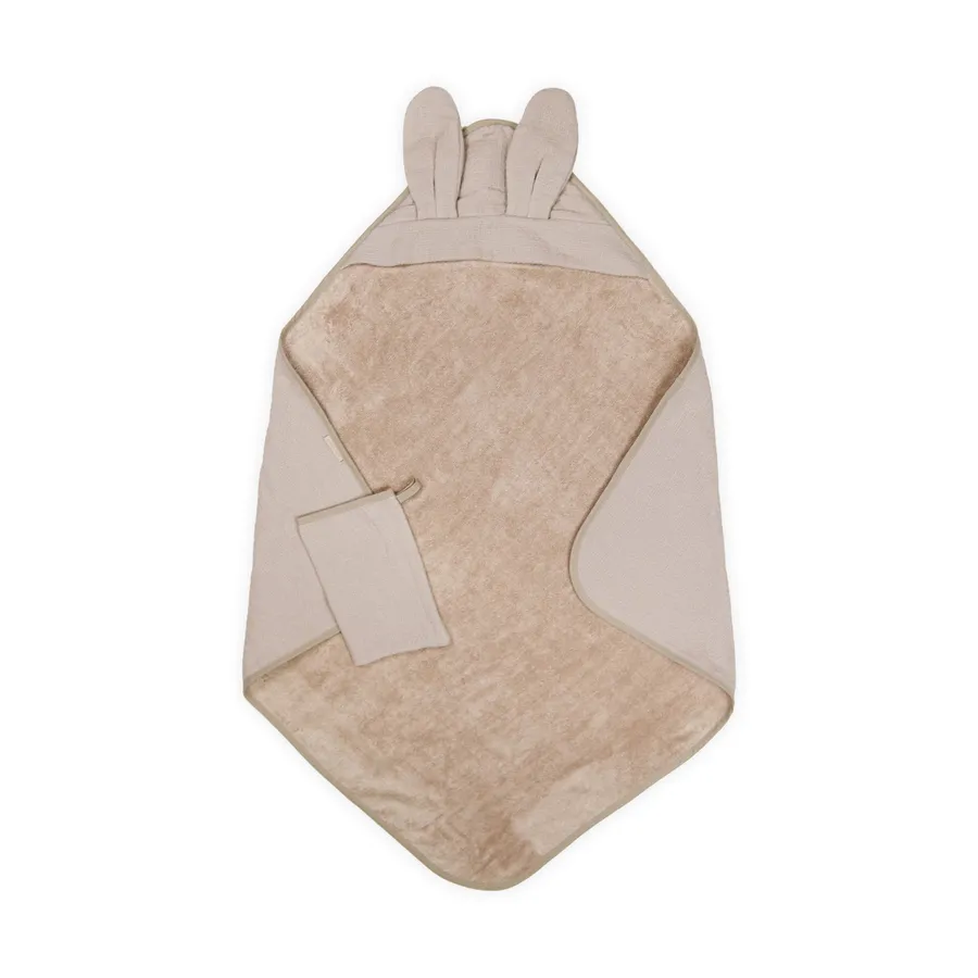Bamboom Badcape met Washand - Duo Set Waffle - 75x75 cm